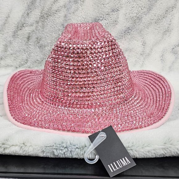 Dolls Kill Pink Rhinestone Bling Rhinestone Cowboy Cowgirl Hat Rodeo Party Fun main image 5